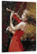 QITEX Wandbilder Schlafzimmer Geige Musik Gemälde Leinwand Kunstdrucke Ölgemälde Bild Tragen von rotem Kleid Geige Gemälde Kunstdrucke Dekoration Ro Leinwand Bild Poster 30x40cm (Kein Rahmen)