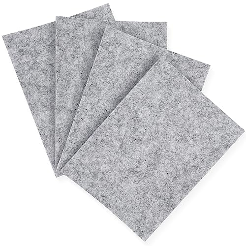 Oulesvte 4 Piezas Almohadillas de Fieltro, 5mm Fieltro Adhesivo,20 × 15cm Fieltro para Patas de Sillas, Protege Suelo, Almohadillas Antideslizantes para Patas de Muebles, Cortar a Medida(Gris)