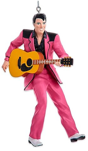 Kurt Adler Elvis Presley im rosa Anzug, Ornament, 12,7 cm