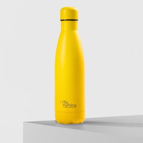 Botella de Agua Acero Inoxidable 500ml-Otto Koning-Botella Térmica con Doble Aislamiento al vacío para 12 Horas de Bebida Caliente y 24 Horas de Bebida Fría. Botella Termo a Prueba de Fugas Libre BPA