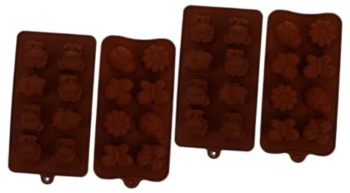 BESTonZON Craft 4 Pcs Animal Silicone Mold Pudding Silicone Baking Supplies Forest Animal Molds DIY Pastry De para Gelatinas Silicone Chocolate Mould Body Wash Silica Gel Lollipop Craftastic