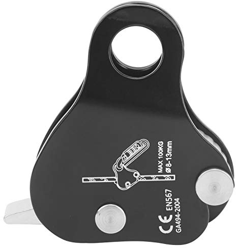 100KG Climbing Rope Grab, Climbing Rope Protection Equipment Anti Fall Hiking Caving Rock Climbing Rope Grab Stop Descender SelfBraking Clamp Device Gripper Suit for 8-13mm/0.3-0.5in Rope