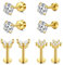 Mayhoop 16G Acier inoxydable Lobe Cartilage Helix Tragus Stud Earrings 6mm 8mm Flat Back Diamond Lip Labret Bar Silver Black Rose Gold