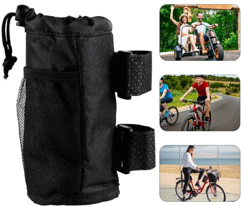 PIWOSGOL Porta Borraccia per Bicicletta, Portaborraccia per Bici con Tasca Frontale in Rete Porta Borraccia MTB Bici Senza viti per Bici da Strada, Sedia a Rotelle (17.5 * 8.3cm)