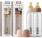 BIBS Baby Glass Bottle. Lot de 2. Anti-colique. Embout rond en latex de caoutchouc naturel. Favorise l’allaitement naturel, Complete Set - 225 ml (Pack of 2), Blush/Woodchuck