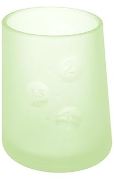 olababy Primer vaso para aprender a beber, taza de aprendizaje de silicona 100% para bebés, vaso medicinal de 2 oz para recién nacidos, diseño antideslizante e inclinado para manos pequeñas y destete