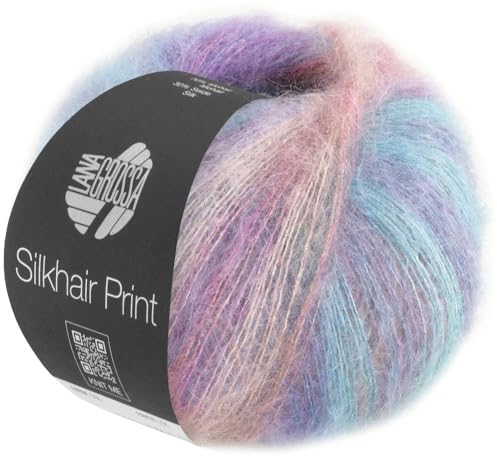 LANA GROSSA Silkhair Print | Feines Lace-Garn aus Superkid Mohair mit Seide | Handstrickgarn aus 70% Mohair (Superkid) & 30% Seide | 25g Wolle zum Stricken & Häkeln | 210m Garn FB 426