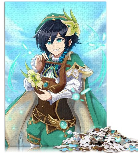 1000-teiliges Puzzle, Genshin Impact Barbatos, Holzpuzzle für Erwachsene und Kinder, Lernspiel für Erwachsene und Kinder, Größe: 50 x 75 cm