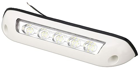 Asixxsix 20,3 Cm Weißer Lichtstreifen für Wohnmobil-Vorzelte, 30 LED-Perlen, 12 V 24 V DC, IP67 Wasserdicht, Beleuchtung nach Unten, nach Vorne Neigbar, ABS-Gehäuse, für Wohnmobil, Marine