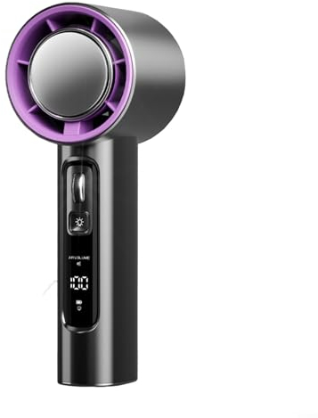 Handventilator, tragbarer Mini-Hand-Turbo-Ventilator, wiederaufladbar, USB, persönlicher Reiseventilator, 100 einstellbare Geschwindigkeiten für Reisen/Outdoor/Zuhause/Büro (grau)