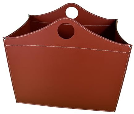 LIMAC Design WOODBAG Contenitore portalegna in cuoio, borsa porta legna da interno, cesto per legna da ardere, con ruote gommate, con 4 ruote gommate, prodotto in Italia. (Bordeaux)