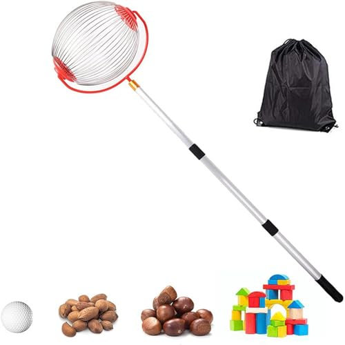 Ramasseur de Noix, Rouleau Ramasse Noix Châtaignes Noix Réglable et Léger 48 à 105 cm, Cueilleurs de Fruits, Outils Ramassage Rouleau Noix pour Les Noix, Les Pruneaux, Les Golf, Taille de 2 à 5 cm