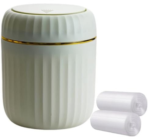 Desktop Trash Can,with Press Type Lid, Mini Desktop Bin, Small Plastic Waste Table Bin for Bathroom, Office, Dressing Table, Kitchen, With 60 sheets of Trash Bags