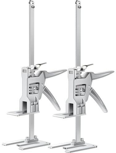 TOOSOAR 2 Piezas Gato de Brazo, Elevador de Placas de Pladur con Función de Ajuste Fino, con Escala, Herramienta Elevador Muebles, para Paneles de Puertas,Armarios, Azulejos de Pared