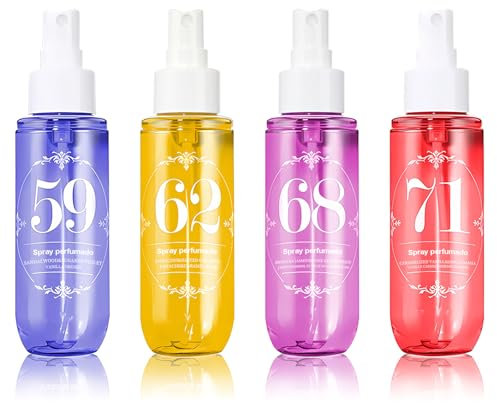 4Pcs Parfum, Women's Bodyspray, Body Splash für Frauen, Lang Anhaltender Duftspray, Haar und Körperduftnebel, Bodyspray, Feuchtigkeitsspendende Befeuchtet die Haut, Parfüm für Damen