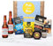 Cheese and Beer Gift Hamper Set Includes 6 Snacks, 2 x Beer Bottles Plus Cheese, Meat & Savoury Snacks, Father's Day Hamper Gift For Him (2 Budweiser Lagers)