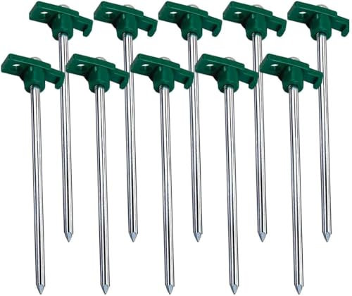 1Above 10pk Tent Pegs | Heavy Duty Storm Pegs | Super Sharp Tips | Galvanized Steel-Rust Proof | 25x2.4cm | Ideal for Tents, Gazebos & Awnings