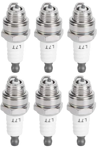 CLKE 6Pcs Spark Plug L7T, Lawnmower Spark Plug, 2 Stroke Spark Plug, for Lawnmower, Trimmer, Chainsaw And Garden, for 43-49CC Engines, Replace BPMR7A, RCJ6Y, RCJ7Y