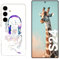 Generico Cover compatibile con Cover Samsung Samsung S24 Note Musicali con Cuffie Viola/Indietro in alluminio con gomma sui lati/TPU rigido