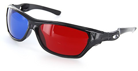 1 Paar Kunststoff Rot/Blau 3D Brille Anaglyphe Brille für Filme