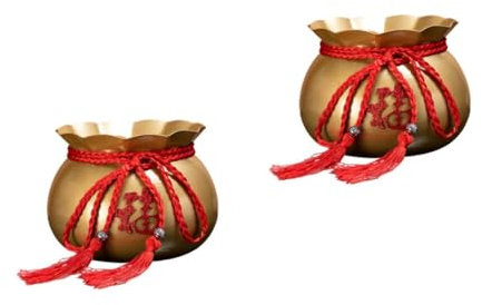 Milisten 2 Pièces Vase Doré Chinois Pot de Fleurs Élégant pour Décoration Intérieure Boutique Accessoire Créatif pour Maison Bureau Salle