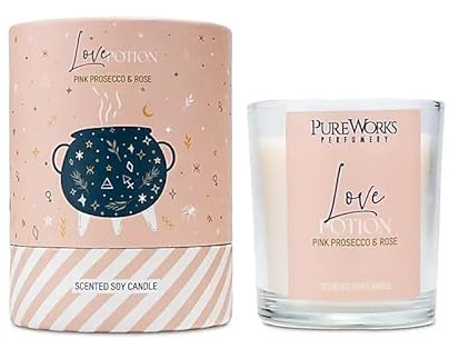 LivuX Duftkerze Liebestrank – Sojawachskerze 120 g – Mit ätherischen Ölen – 20 Std. Brenndauer – 7x8 cm – Geschenkbox – Romantik & Herzensenergie 1393