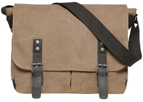 KAUKKO Laptoptasche 14 Zoll Umhängetasche Canvas für Arbeit Uni