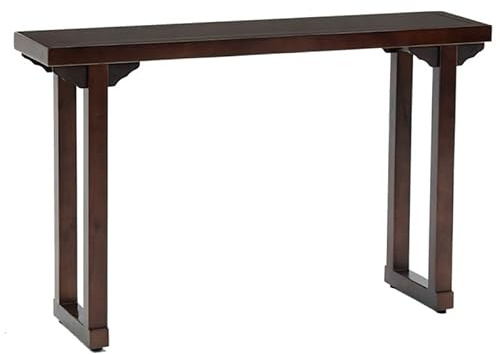 XLIHAWY Konsolentisch, Schmal Massivholz Sofatisch, Vintage Hinter Der Couch Eingangstisch Für Wohnzimmer Flur Foyer, 8 cm Dicke Tischplatte(140x30x80cm)