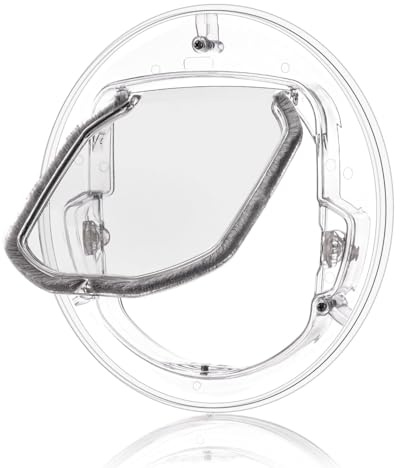 OEBUAFI Cat Flap Door with 4 Way Locking for Cats Small Dogs, Silent Action, Ideal for Glass Window, Sliding Glass Door with Brush Strip Reducing Noise