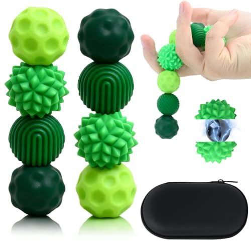 puiaxod 8 Stück Magnetkugeln Fidget Toys Erwachsene, Stressball, Grün | Magnetische Silikon Sensorik Spielzeug, Magnetkugeln Anti Stress Bälle mit Silikonhülle, Stressabbau & Entspannung