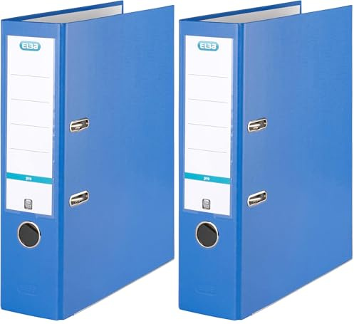 Elba Ordner A4, smart Pro, 8 cm breit, Kunststoff außen, blau (Packung mit 2)
