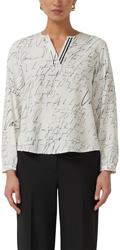 s.Oliver Viskose-Bluse mit V-Ausschnitt und All-Over-Print