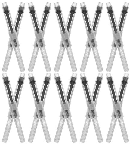 Sewroro 50pcs Fountain Pen Ink Converter Rotary Screw Type 3.4mm Inner Diameter Spring Refillable Ink Reservoir Accessory for Classic and Universal Fountain Pens