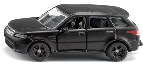 Siku 1123 Range Rover Sport Luxus-SUV mit öffenbaren Türen und Anhängerkupplung, Metall-Karosserie, Schwarz, Spielzeugauto für Kinder