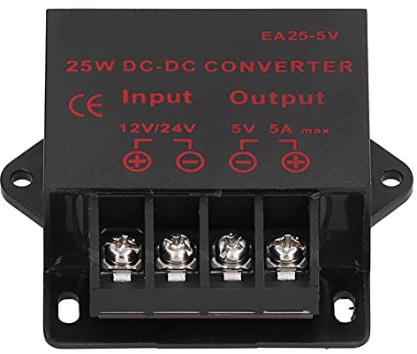 Haofy Convertitore DC-DC Portatile con Stabilizzatore di Tensione Ad Alta Frequenza da 12V a 5V per Escursioni in Campeggio