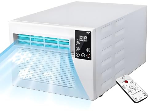 Oiyekntd Climatiseur Portable avec télécommande, Refroidissement Rapide et Fonction déshumidificateur, sans unité extérieure, modèle Compact idéal pour Camping, Tente, Chambre, Cuisine ou Location