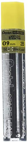 Pentel Thin Leads Tube Of 15 0.9Mm 2B