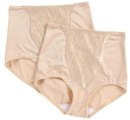 Bali womens Double Support Coordinate Light Control With Lace Tummy Dfx372 2-pack shapewear briefs, Soft Taupe/Soft Taupe, 3X-Large US