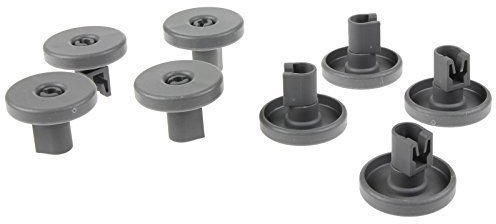 Qualtex 8 Grey Lower Basket Wheels Compatible with AEG Electrolux Zanussi Tricity Dishwashers