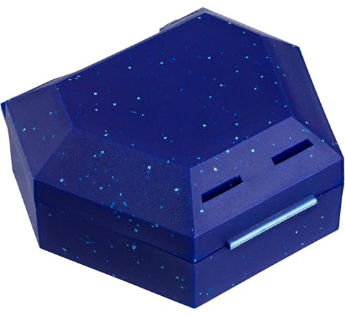Zahnspangenbox mit Kordel Blau mit Glitzer