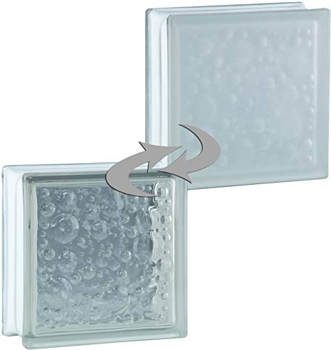 Fuchs Design 6 Stück Glassteine BM Glassteine Savona SUPER White Glasstein 1-seitig satiniert 19x19x8 cm