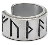 Rune Ear Cuff - Viking - Silver Aluminum - for Men and Women - Earrings - Beard Beads