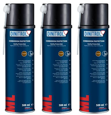 Dinitrol ML penetrierendes Hohlraumwachs, 4 x 500 ml, Aerosol-Spraydosen mit je 90-mm-Verlängerungsdüse