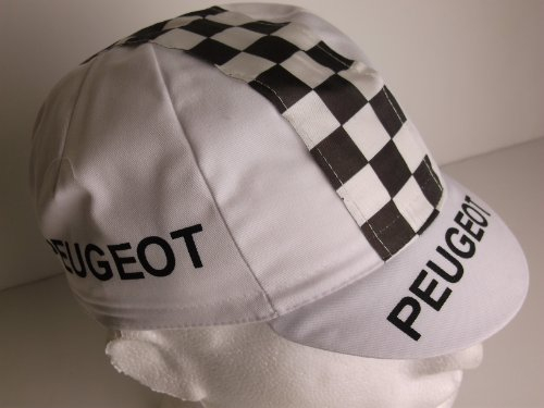 APIS Peugeot Fahrradkappe Retro, Baumwolle, Schwarz/Weiß, Unisex, Erwachsene, Radsport, Frühling/Sommer, Helmkompatibel, Baseball Cap