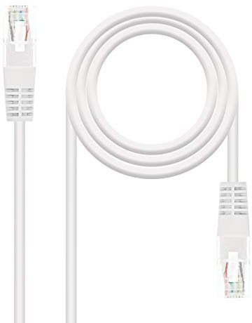 NanoCable 10.20.0400-W - Cable de red Ethernet RJ45 Cat.6 UTP AWG24, 100% cobre, Blanco, latiguillo de 0.5mts