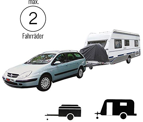 ProPlus Fahrradschutzhülle Deichsel für 2 Fahrräder, (BxHxT) 100 x 55 x 162 cm, Nylon, schwarz für Anhänger oder Wohnwagen