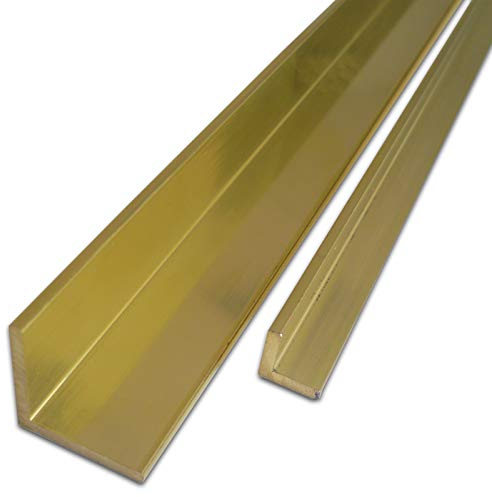 B&T Metall Angle en laiton 10 x 10 x 2 mm en CuZn39Pb3 (Ms58) Longueur env. 1 m (1000 mm +0/- 3 mm).