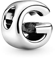 PANDORA Moments Buchstabe G - wendbares Alphabet-Charm aus Sterling-Silber mit geprägten Herzen und Perlen an der Rückseite - kompatibel mit Armbändern Moments Kollektion