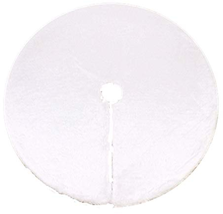 Cleana Arts Premium Faux Schaffell Weihnachtsbaum Rock für Weihnachtsschmuck Super flaumig Dickes Fell Christbaumständerhüllen 90cm (Lvory weiß)