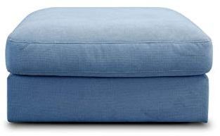 CAVADORE Sofa-Modul Fiona Sitzelement ohne Rücken / XXL-Hocker / 94 x 48 x 112 / Webstoff hellblau